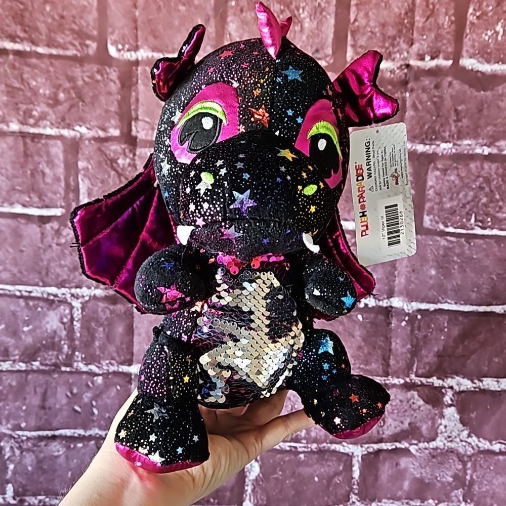 Toy Factory Colorful Sequin Dragon Plush NWT